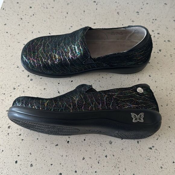Alegria Women’s Sparkly Black Multi Colored Shoes Slip On Size EU40 / US 9.5-10 - Picture 2 of 12